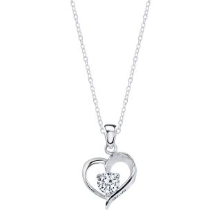 Sterling Silver Cubic Zirconia Mom Heart Necklace Today $20.09 4.0