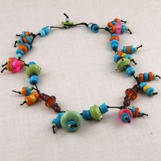 Glass Fiesta Look Beaded Necklace (India)