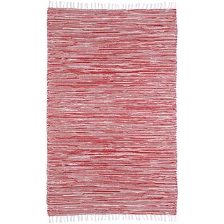 Red Reversible Chenille Flat Weave Rug (4 x 6)