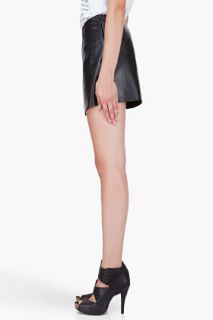 R13 Black Leather Miniskirt for women