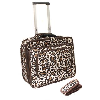 World Traveler Leopard Fashion Print Womens Rolling 17 inch Laptop