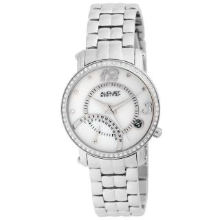 August Steiner Womens Classic Dual Time Stainless Steel Watch MSRP $