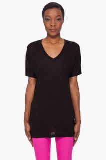 McQ Alexander McQueen Black V neck T shirt for women