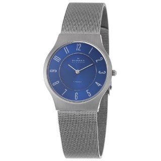 Skagen Mens 233LTTNC Titanium Blue Dial Mesh Bracelet Watch Watches