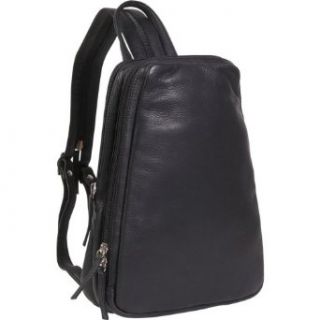 Derek Alexander Leather Small Backpack Sling   Black