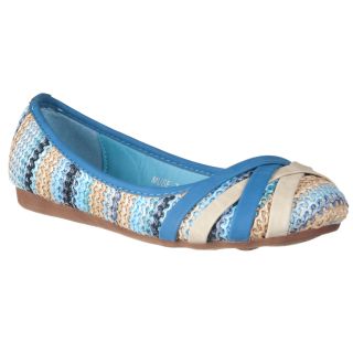 Riverberry Womens Muse Blue Woven Ballet Flats Today $31.69 Sale