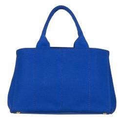 Prada BN1877 Blue Canvas Tote Bag