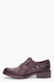 N.D.C. Made by Hand Dark Brown Waxed Country Brogues for men