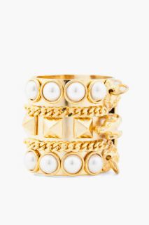 Fallon Gold Studs And Pearls Cuff for women