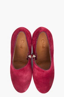 Chloe Maroon Suede Wedges for women