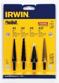 Irwin Industrial Tools 10228 Unibit 228 Step Drill Bit Set 4 Piece