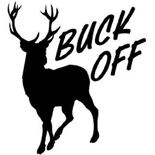 Deer Buck Off Silhoulete Tribal 5 Inch Black Decal