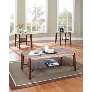Acme Dark Cherry Faux marble Top Coffee Table Set Today $230.99