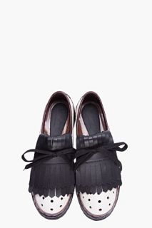 Marni Three tone Punched leather Fringed Oxford for women