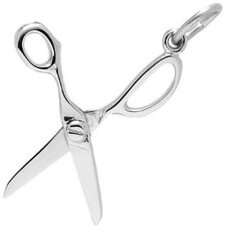 Rembrandt Charms Scissors Charm, 14K White Gold Jewelry