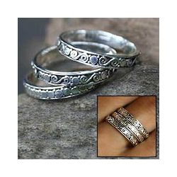 Set of 3 Sterling Silver Together Band Rings (Indonesia) Today $40
