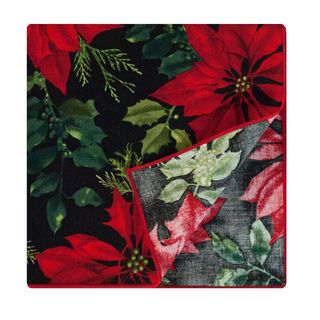 Crimson Placemat by Rose Tree Mistletoe and Holly Napkins (Set of 6