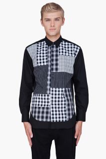 Comme Des Garçons Shirt Black Checkered Front Shirt for men