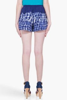 Thakoon Addition Indigo Silk Drawstring Shorts for women