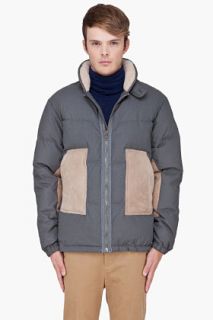 Paul Smith Jeans Grey Quilted Suede Trim Jacket for men