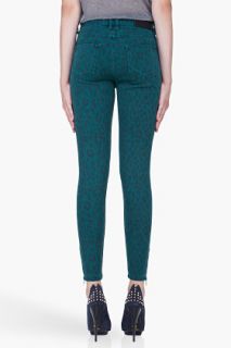 By Malene Birger Teal Leopard Print Zanabi Jeans for women