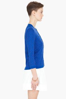 Marc Jacobs Blue Two tone Reversible Lurex Cardigan for women
