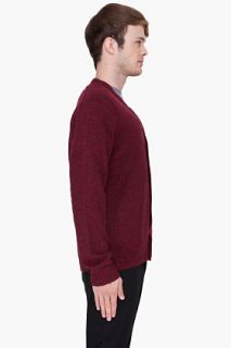 Paul Smith Jeans Burgundy Elbow Patch Cardigan for men