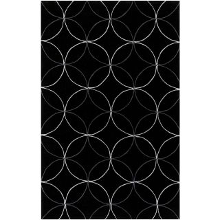 Hand tufted Contemporary Retro Chci Black Geometric Abstract Rug (5 x