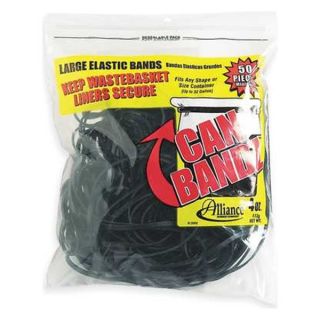 Alliance Rubber 07810 Can Liner Band, Med, 7x1/8 In, Black, Pk 50
