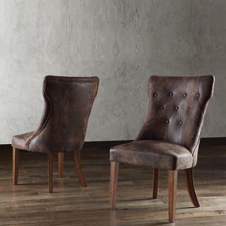 Atelier Traditional French Burnished Brown Oak Dining Chair (Set of 2