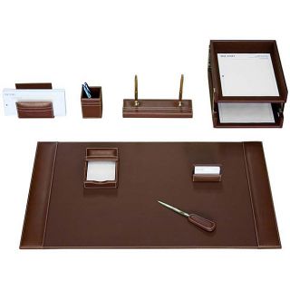 Dacasso Rustic Brown Leather 10 piece Desk Set Today $434.99