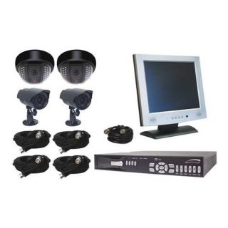Speco Technologies CCTVKit3A CCTV Kit, 4 Cameras, Monitor, DVR, Cables