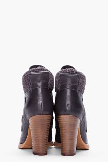 See by Chloé Black Lace Up Booties for women