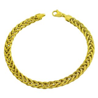 10k Yellow Gold 8 inch Flat Wheat Bracelet
