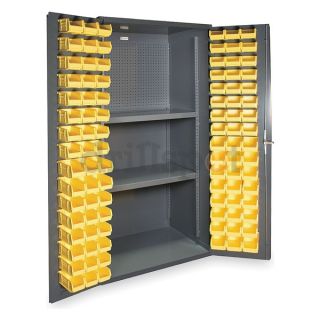 Durham 3501 DLP PB 96 2S 95 Pegboard Cabinet, H 72, 2 Shelves, 96 Bins