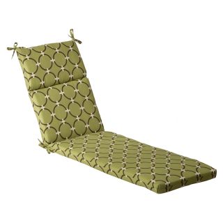 Pillow Perfect Outdoor Green/ Brown Geometric Chaise Lounge Cushion