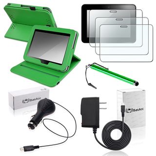 BasAcc Green Case/ Protector/ Stylus/ Headset/ Wrap for Kindle Fire HD