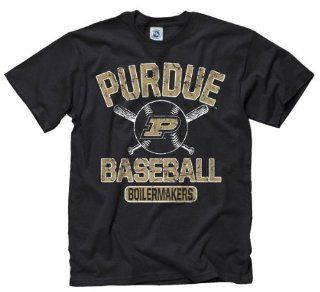 Purdue Boilermakers Black Jock Baseball T Shirt Sports