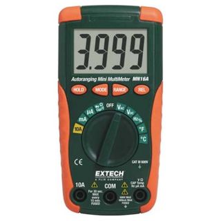 Extech MN16A Digital Multimeter, 40 MOhms, 600V, 10A