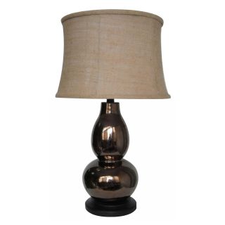 Integrity 29 inch Bronze Metallic Double Gourd Ceramic Table Lamp
