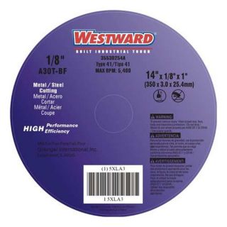 Westward 5XLA3 Abrsv Cut Whl, 14 In D, 0.125 In T, 1 In AH