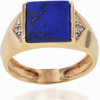 Michael Valitutti 10k Gold Lapis and Diamond Ring (size 10