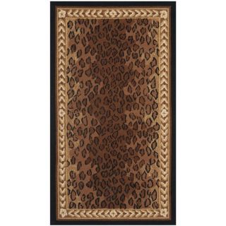 Hand hooked Chelsea Leopard Brown Wool Rug (26 x 4)