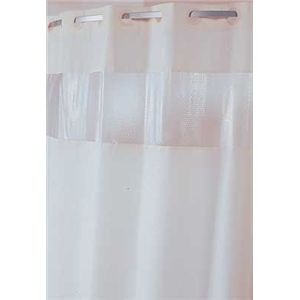Approved Vendor HBH41BUB05W Shower Curtain, Beige, Size 71 x 77 In