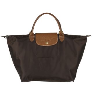 Longchamp Le Pliage Brown Nylon/Leather Travel Bag