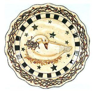 Country Goose Ceramic Platter Decorative Plate Kitchen