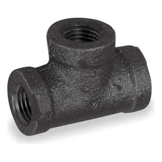 Approved Vendor 2WU31 Reducing Tee, 4 x 4 x 3 In, NPT, Black Iron