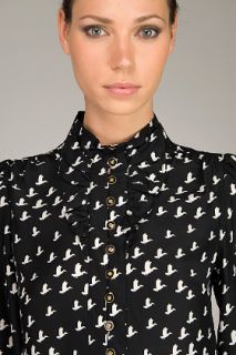 Juicy Couture  Mallard Ruffle Black Blouse for women