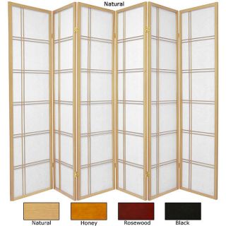 Wood/ Rice Paper 6 foot 6 panel Double Cross Two sided Screen (China