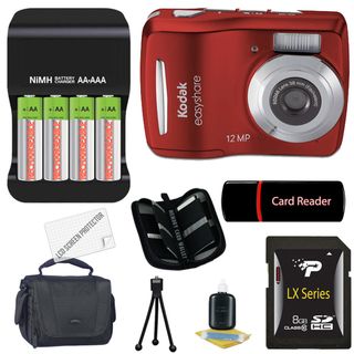 Kodak EasyShare C1505 12MP Red Digital Camera with 8GB Bundle